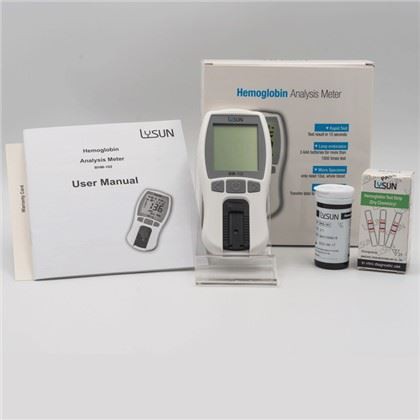 LYSUN billig hemoglobin HB-mätare HCT-analysator BHM-102 med 25 st testremsa