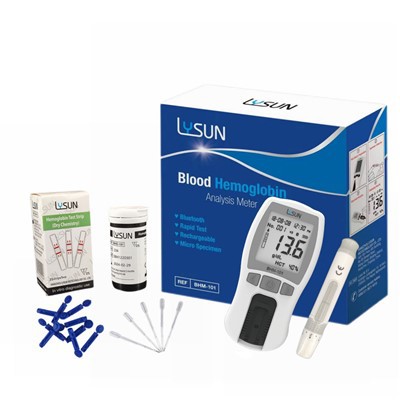 Lysun bärbar hemoglobinanalysmätare med testremsor Snabbtestning för hushållsanvändning