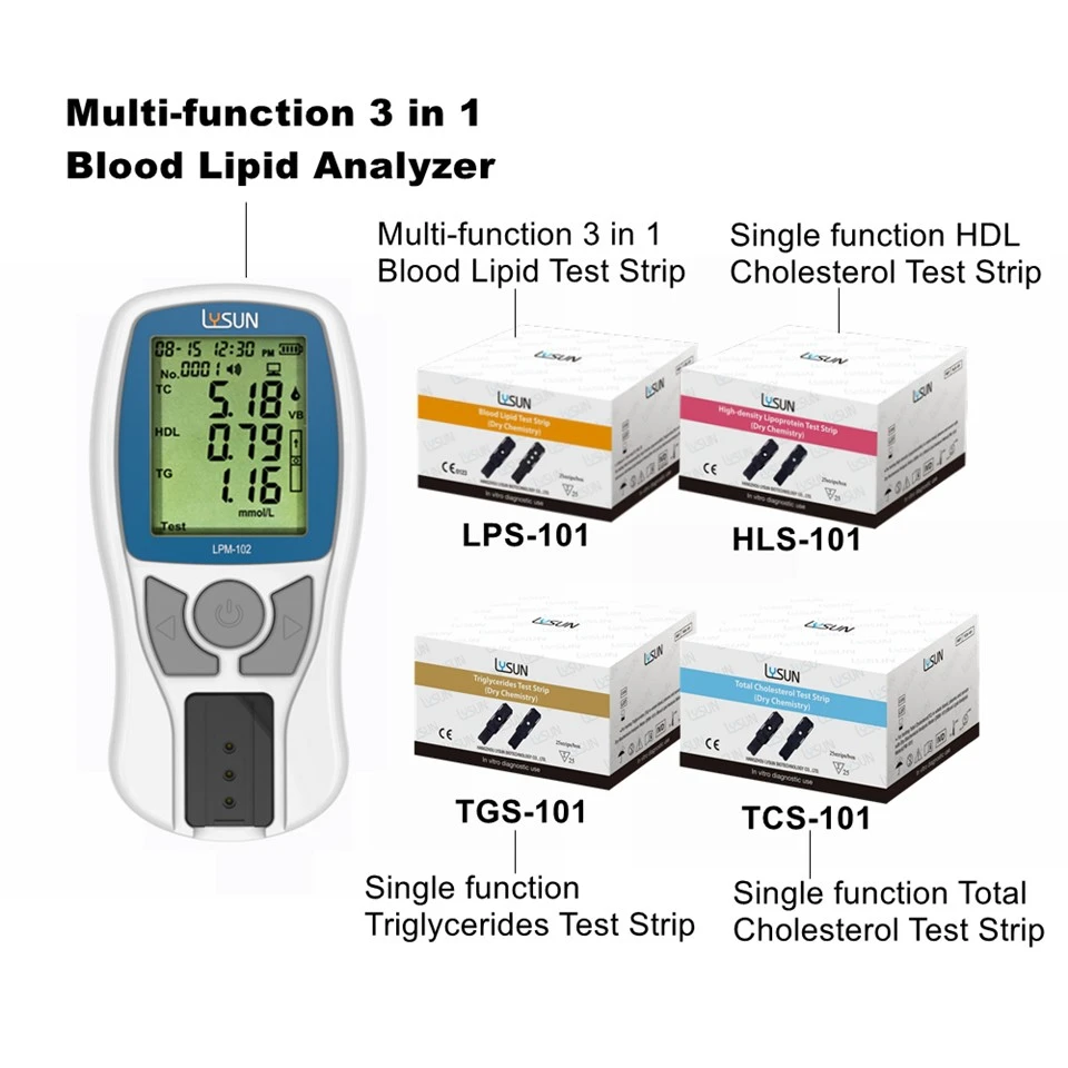 Healthy Device Lipid Analyzer Machine 3 i 1 torr biokemisk analysmätare