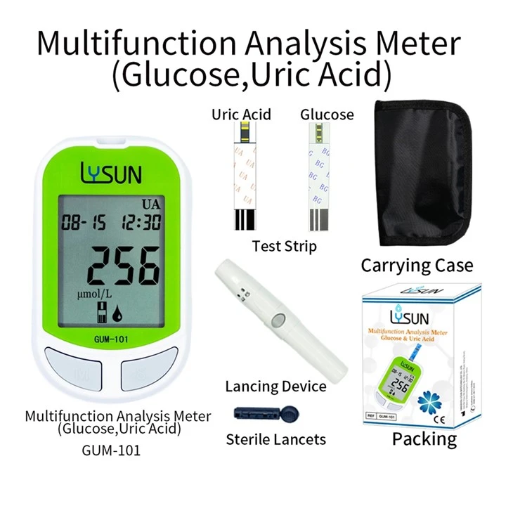 Cheap Convenient 2in1 Blood Glucose & Uric Acid Meter Tiny Specimen Health Care