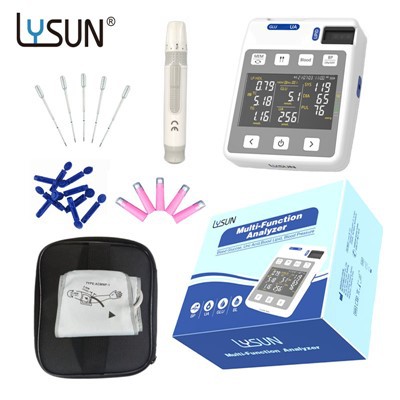 Lysun Gulp -101 Multifunktionell analys Mätare Blodglukos Urinsyran Blod Lipidanalysatormätare