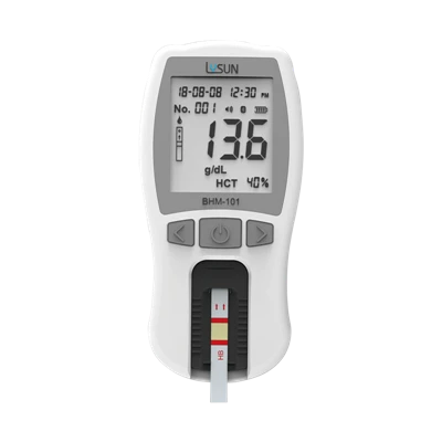 Bärbar medicinsk instrument Hälsovårdsmonitor Automatisk analys Hemoglobin Test Strip Meter